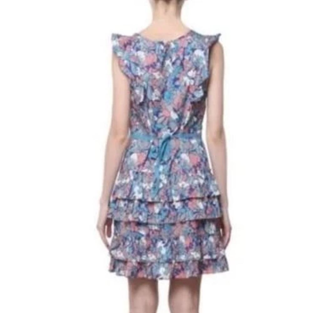 MARC by MARC JACOBS Y2K 100% Cotton Floral Ruffle Tiered Tie Back Mini Dress 6 - Picture 3 of 9